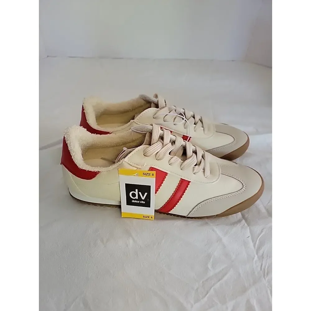 Sneaker Size 8 Womens Dolce Vita Revie Cream/Red/Grey-US - Picture 6 of 6